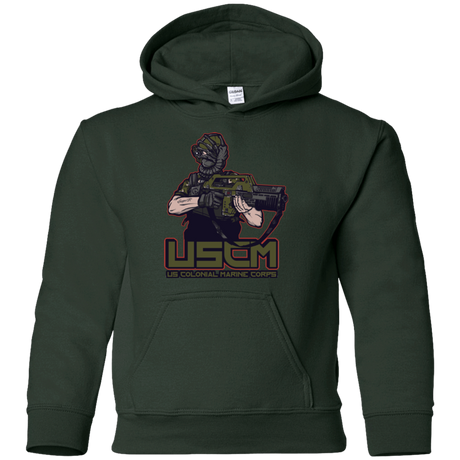 Sweatshirts Forest Green / YS Colonial Facehugger Youth Hoodie