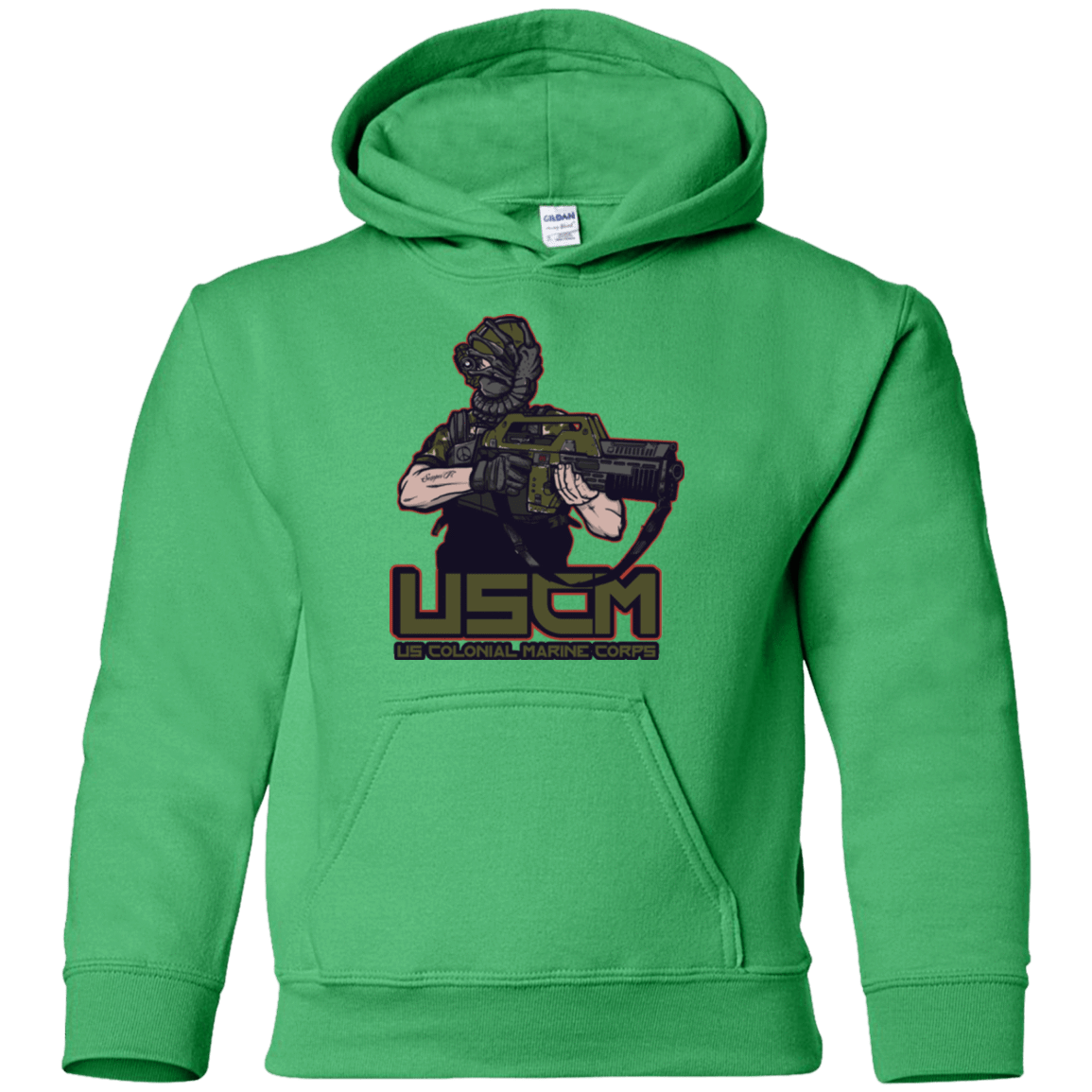 Sweatshirts Irish Green / YS Colonial Facehugger Youth Hoodie