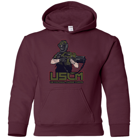 Sweatshirts Maroon / YS Colonial Facehugger Youth Hoodie