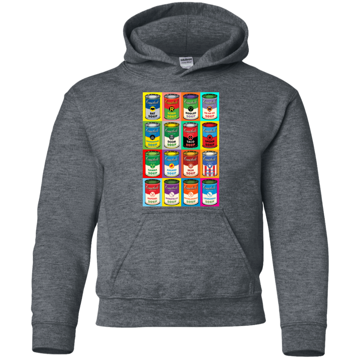 Sweatshirts Dark Heather / YS Comic Soup Youth Hoodie