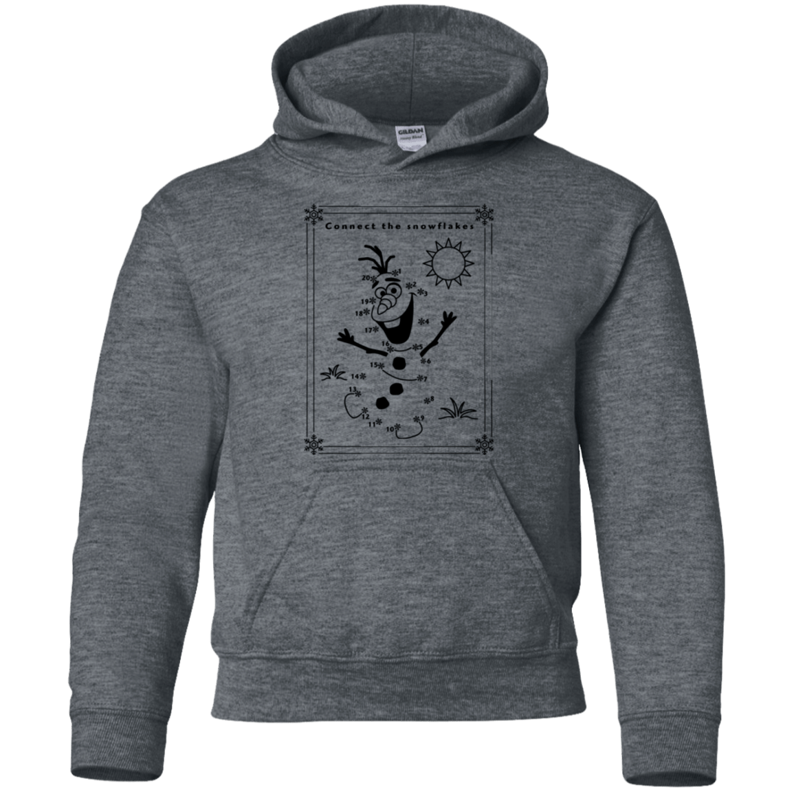 Sweatshirts Dark Heather / YS Connect the snowflakes Youth Hoodie