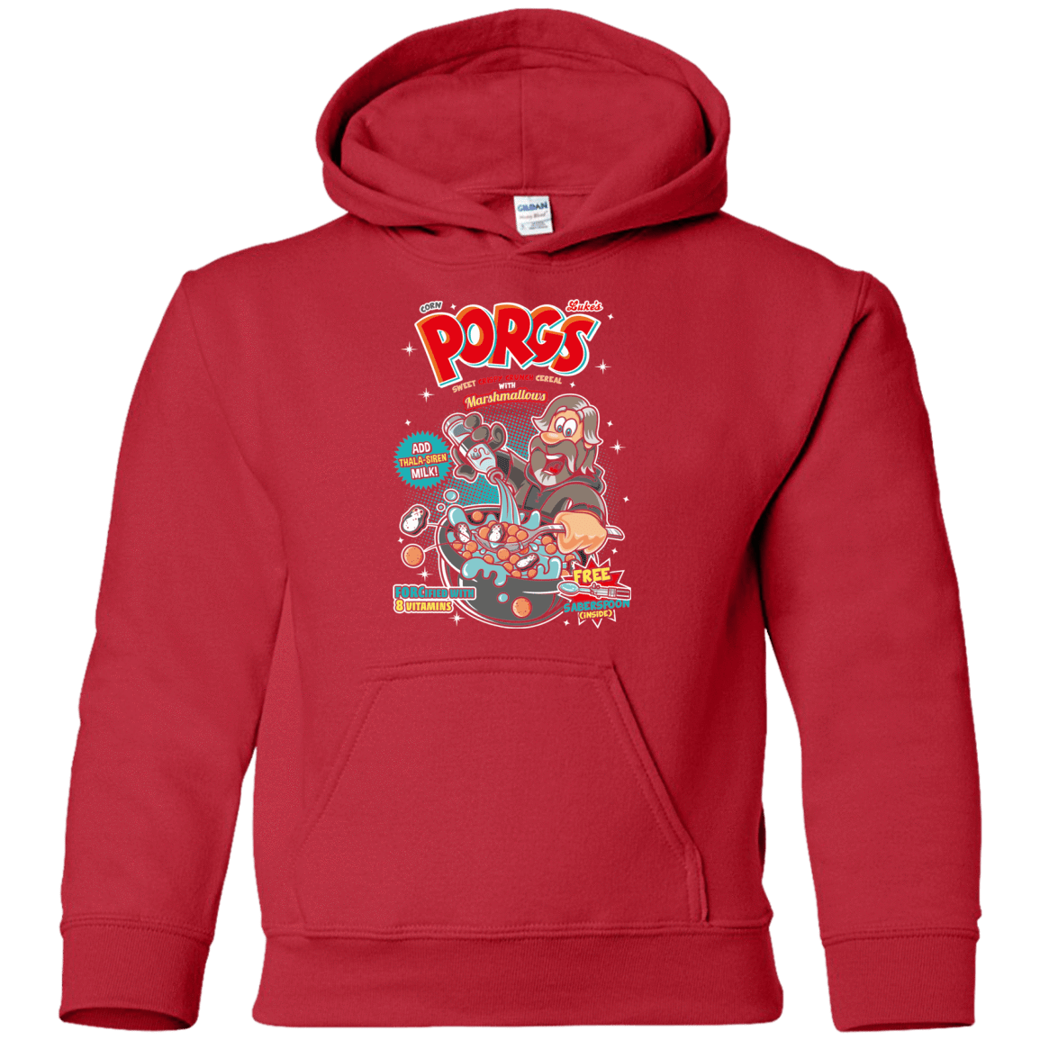 Sweatshirts Red / YS Corn Porgs Youth Hoodie