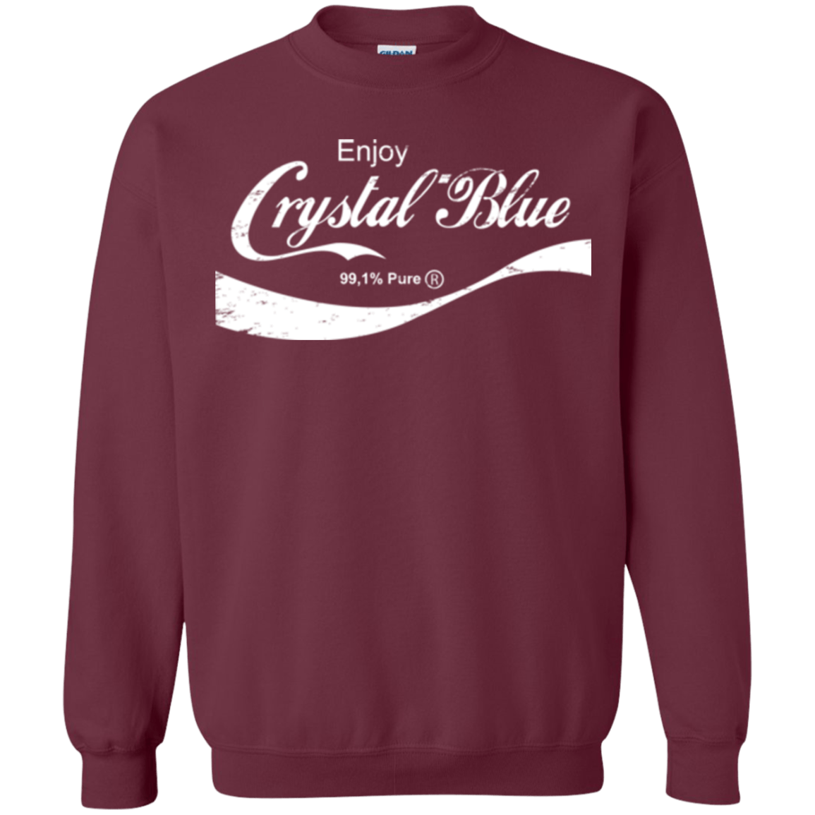 Sweatshirts Maroon / Small Crystal Blue Coke Crewneck Sweatshirt
