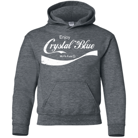 Sweatshirts Dark Heather / YS Crystal Blue Coke Youth Hoodie