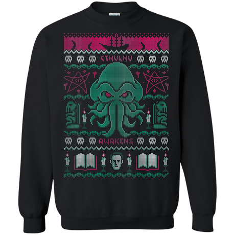 Sweatshirts Black / S Cthulhu Awakens Ugly Sweater Crewneck Sweatshirt