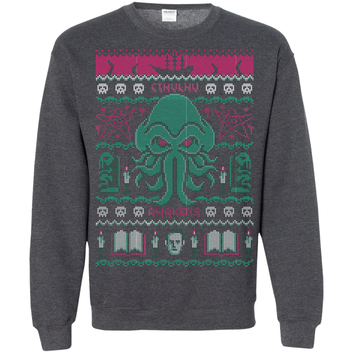 Sweatshirts Dark Heather / S Cthulhu Awakens Ugly Sweater Crewneck Sweatshirt