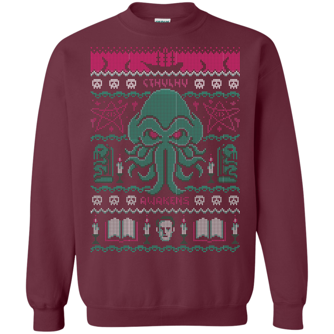 Sweatshirts Maroon / S Cthulhu Awakens Ugly Sweater Crewneck Sweatshirt