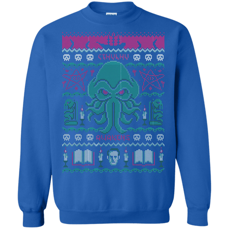 Sweatshirts Royal / S Cthulhu Awakens Ugly Sweater Crewneck Sweatshirt