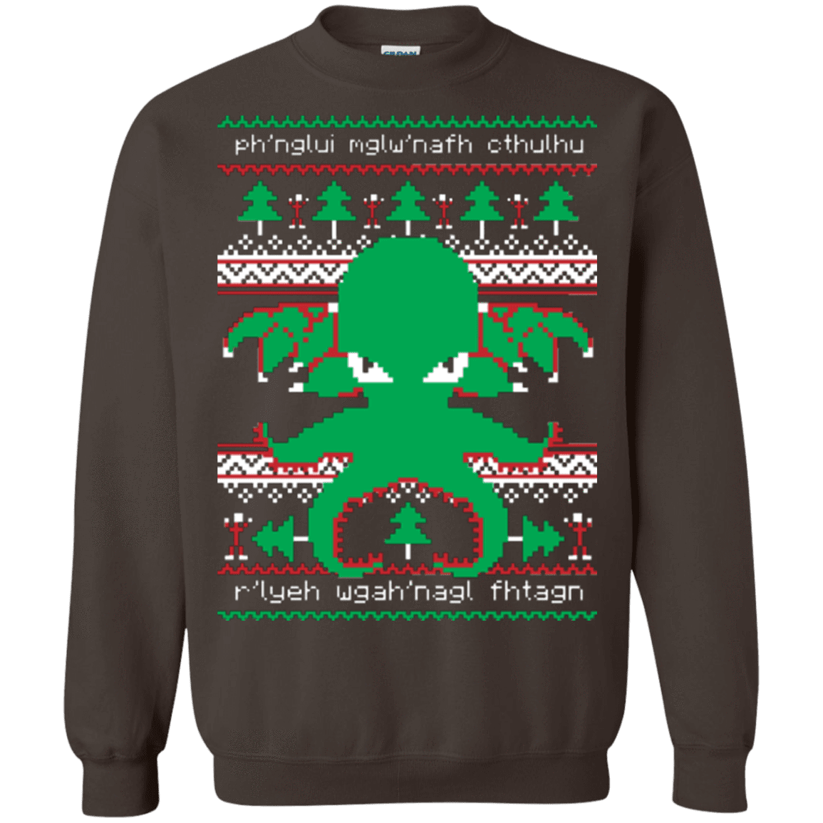 Sweatshirts Dark Chocolate / Small Cthulhu Cultist Christmas Crewneck Sweatshirt