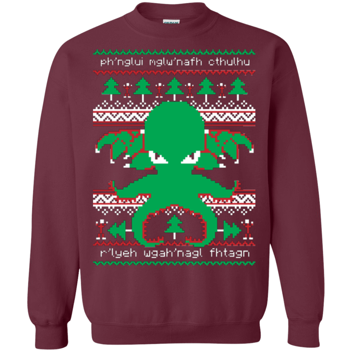 Sweatshirts Maroon / Small Cthulhu Cultist Christmas Crewneck Sweatshirt