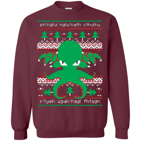 Sweatshirts Maroon / Small Cthulhu Cultist Christmas Crewneck Sweatshirt