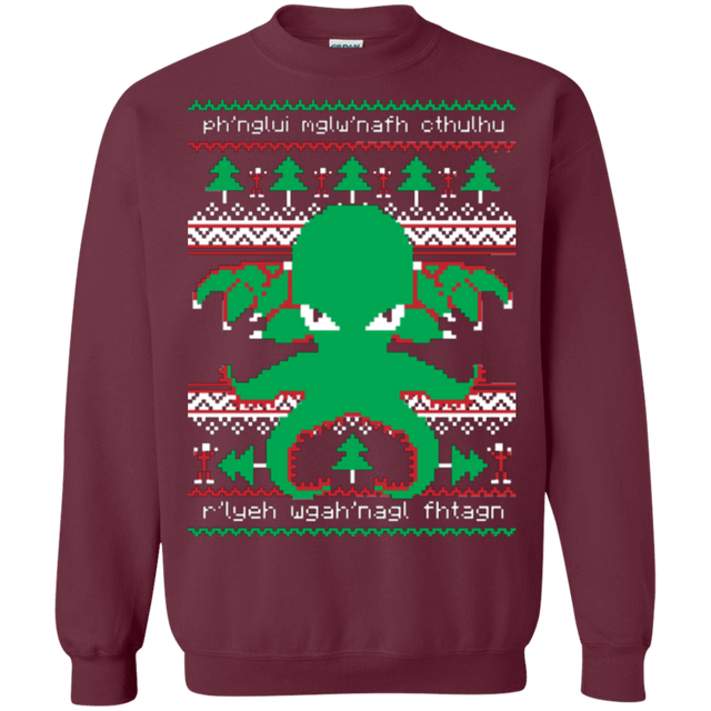 Sweatshirts Maroon / Small Cthulhu Cultist Christmas Crewneck Sweatshirt