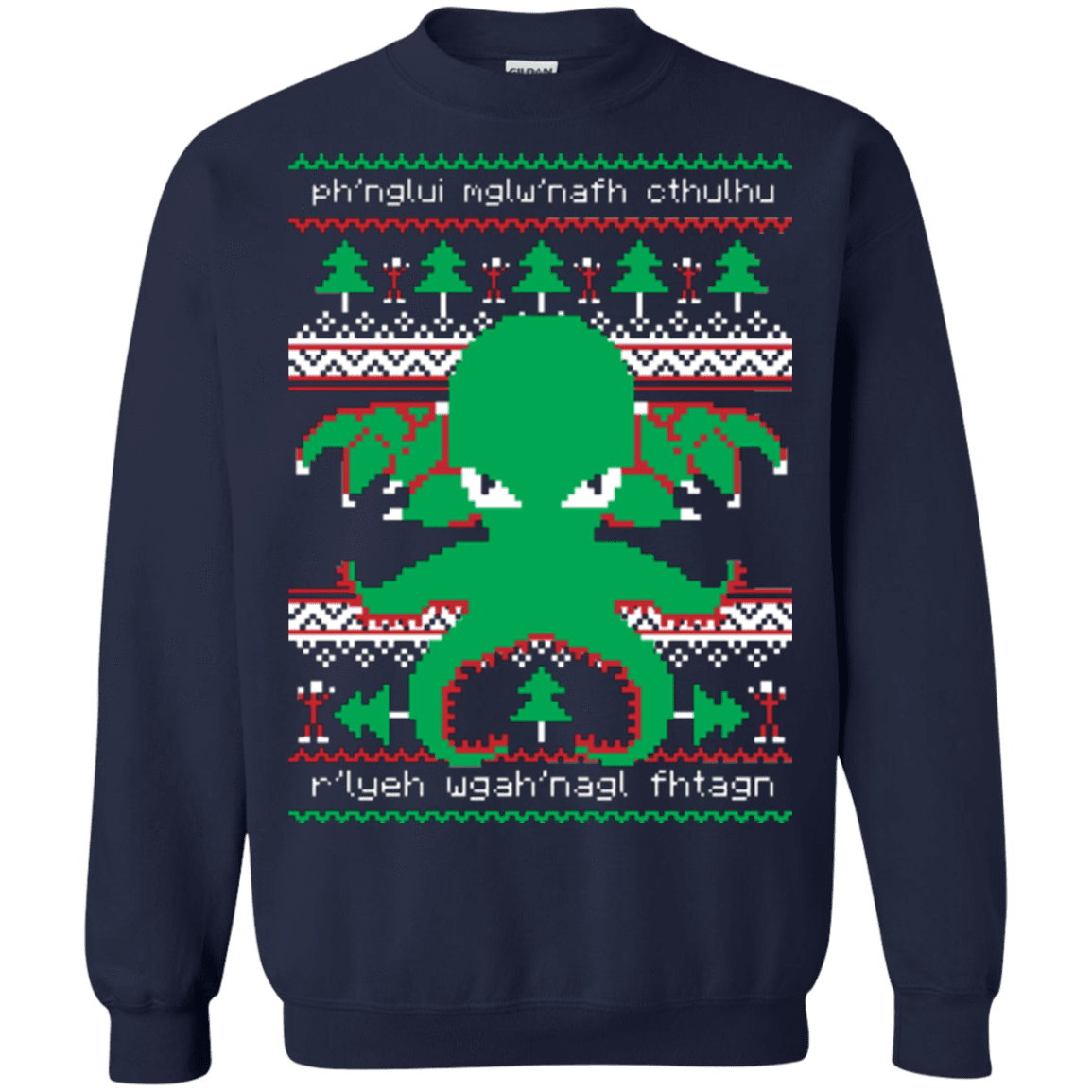 Sweatshirts Navy / Small Cthulhu Cultist Christmas Crewneck Sweatshirt