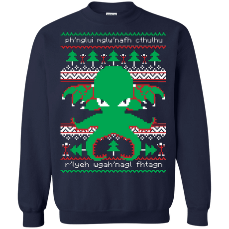 Sweatshirts Navy / Small Cthulhu Cultist Christmas Crewneck Sweatshirt