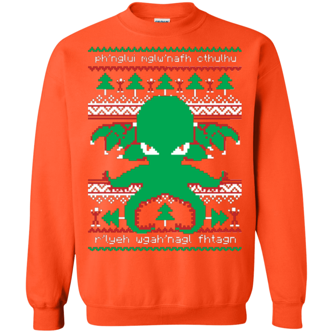 Sweatshirts Orange / Small Cthulhu Cultist Christmas Crewneck Sweatshirt