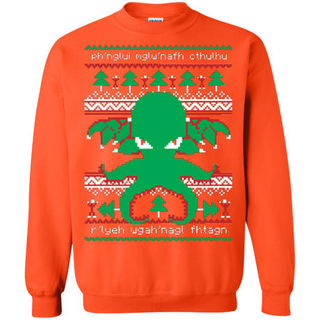 Sweatshirts Orange / Small Cthulhu Cultist Christmas Crewneck Sweatshirt