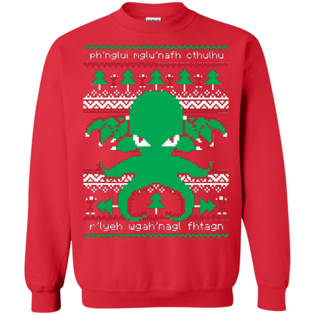 Sweatshirts Red / Small Cthulhu Cultist Christmas Crewneck Sweatshirt