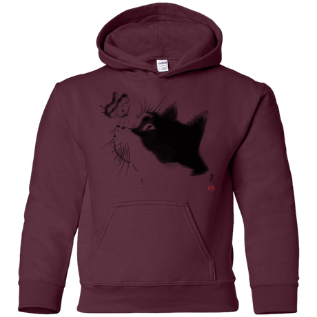Sweatshirts Maroon / YS Curious Cat Youth Hoodie