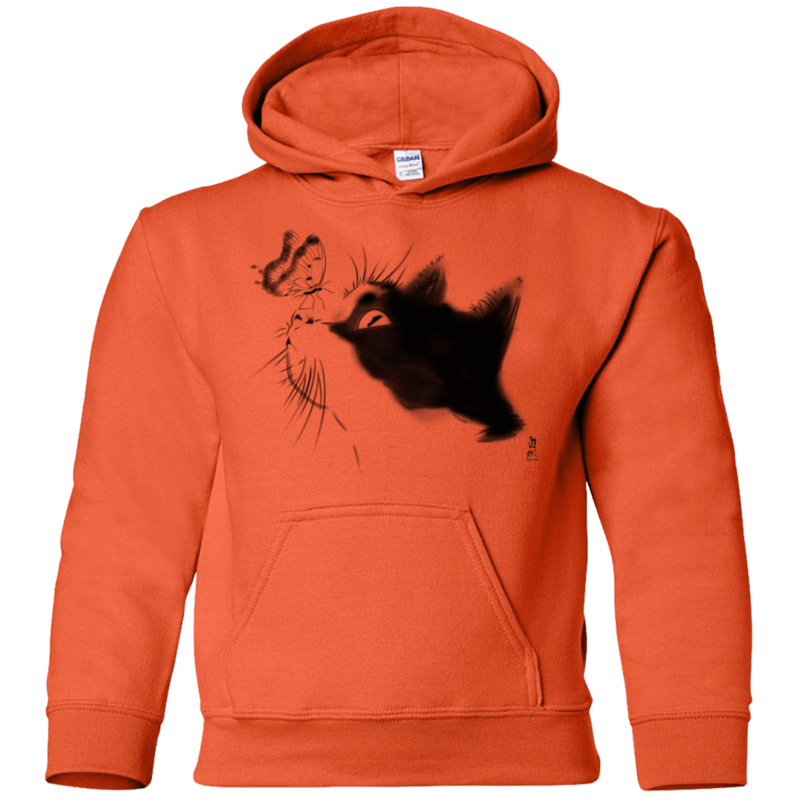 Sweatshirts Orange / YS Curious Cat Youth Hoodie