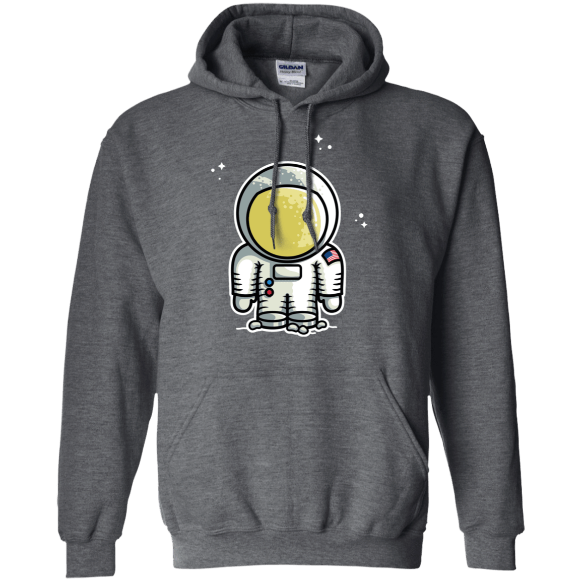 Sweatshirts Dark Heather / S Cute Astronaut Pullover Hoodie