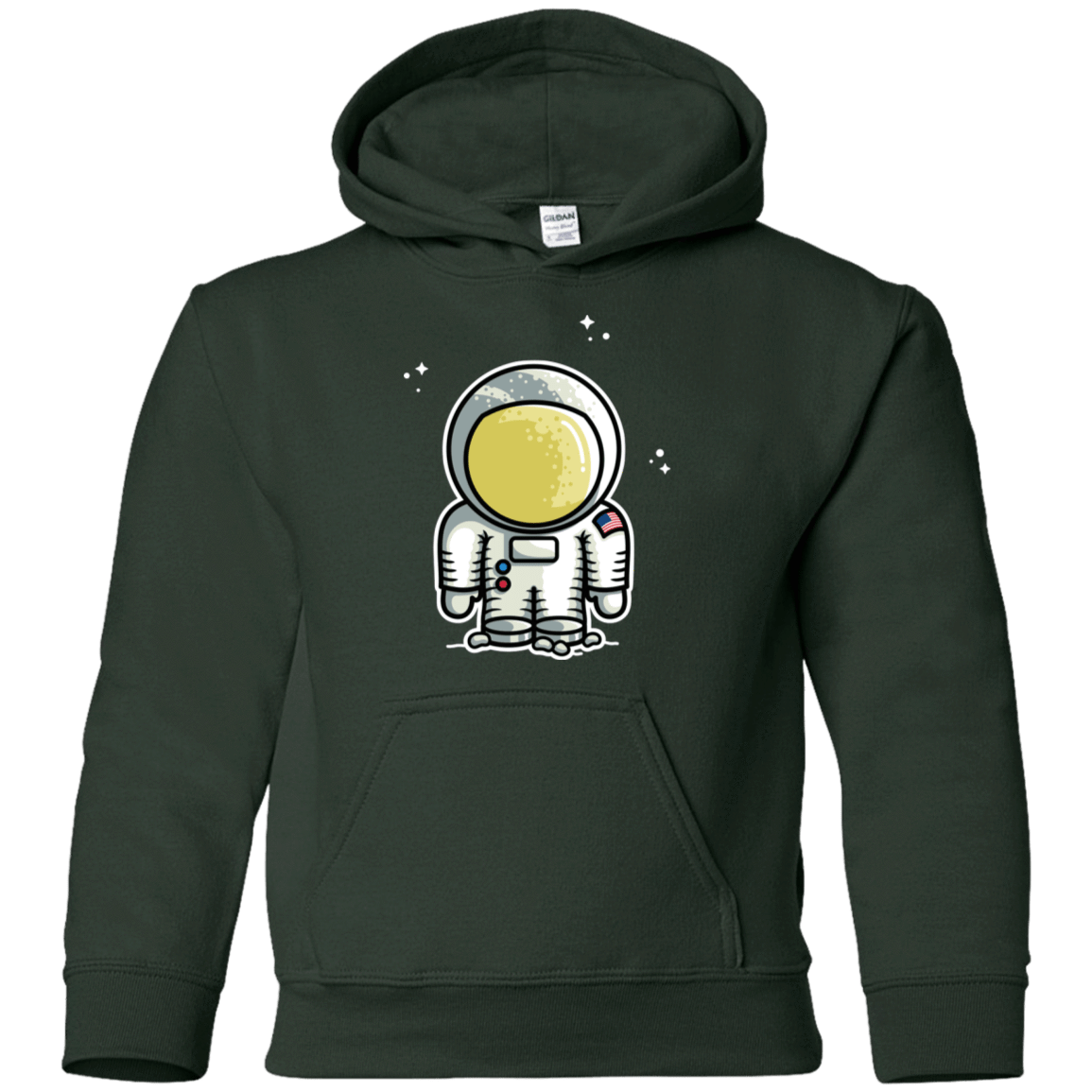 Sweatshirts Forest Green / YS Cute Astronaut Youth Hoodie