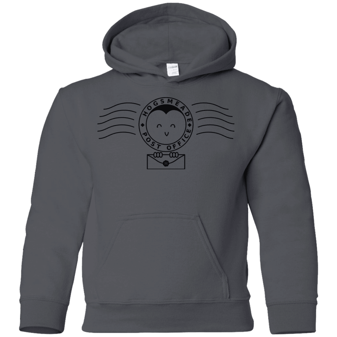 Sweatshirts Charcoal / YS Cute Hogsmeade Post Office Stamp Youth Hoodie