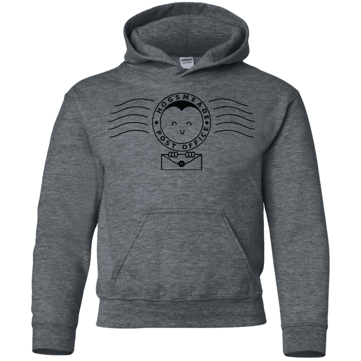 Sweatshirts Dark Heather / YS Cute Hogsmeade Post Office Stamp Youth Hoodie