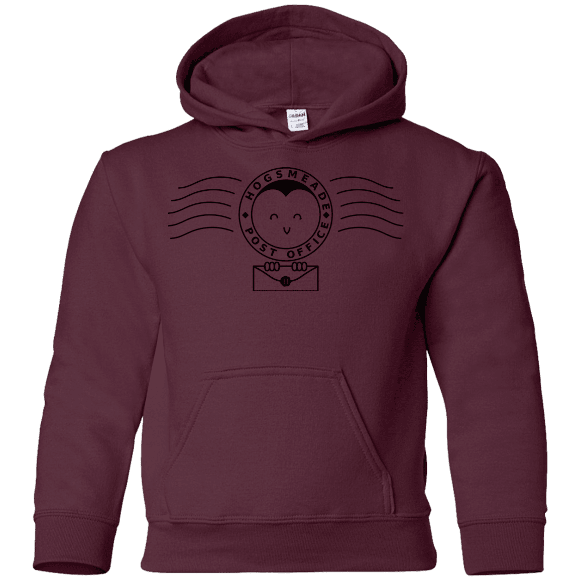 Sweatshirts Maroon / YS Cute Hogsmeade Post Office Stamp Youth Hoodie