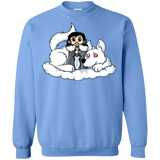 Sweatshirts Carolina Blue / Small Cute Jon Snow and  Ghost Crewneck Sweatshirt