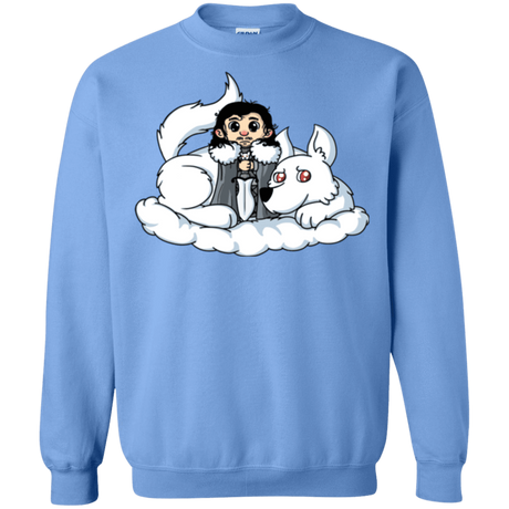 Sweatshirts Carolina Blue / Small Cute Jon Snow and  Ghost Crewneck Sweatshirt