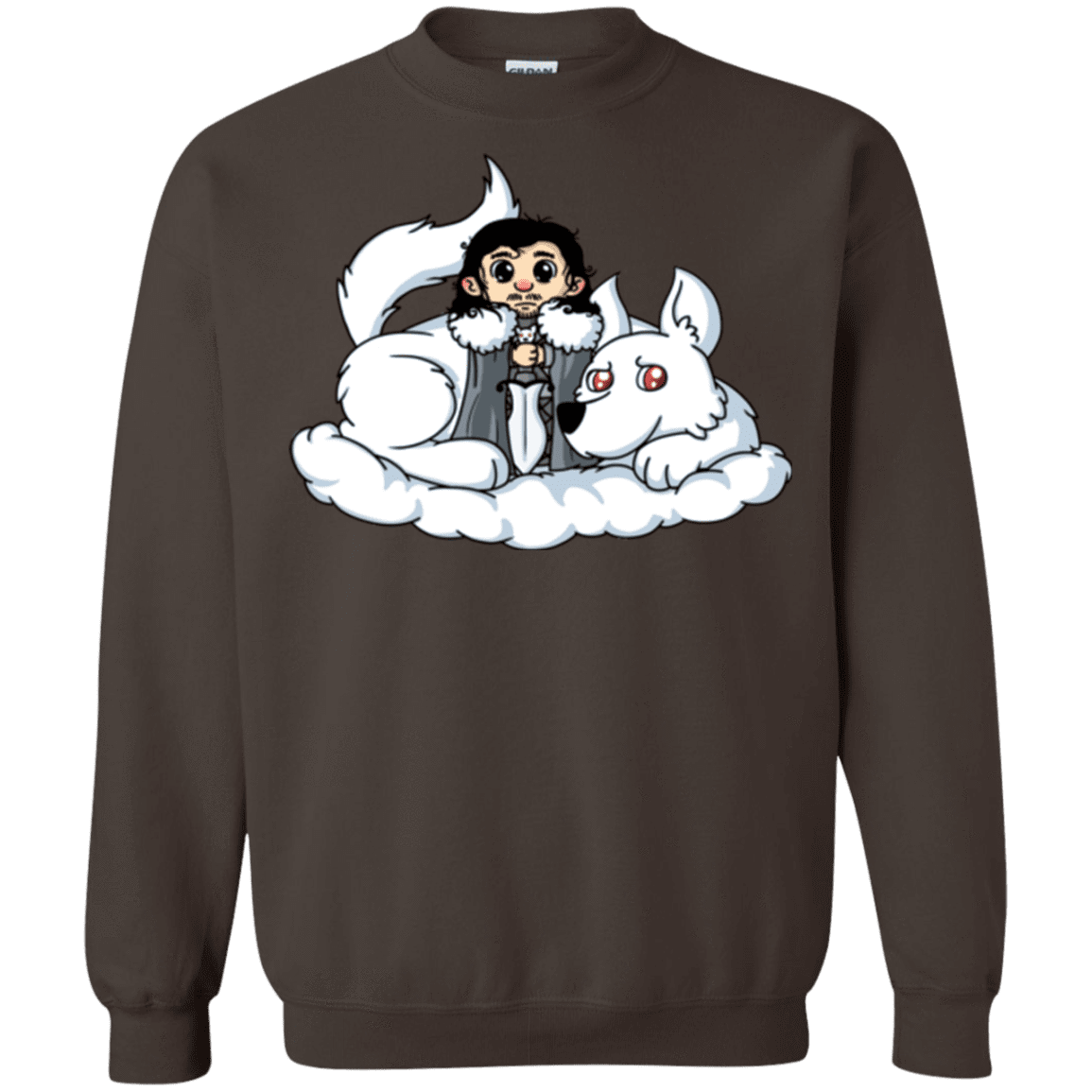 Sweatshirts Dark Chocolate / Small Cute Jon Snow and  Ghost Crewneck Sweatshirt