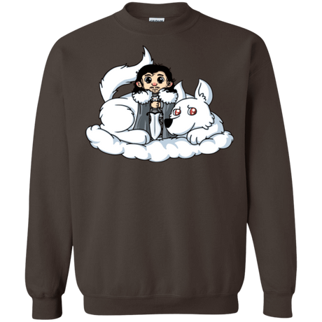 Sweatshirts Dark Chocolate / Small Cute Jon Snow and  Ghost Crewneck Sweatshirt