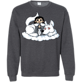 Sweatshirts Dark Heather / Small Cute Jon Snow and  Ghost Crewneck Sweatshirt