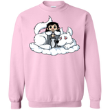 Sweatshirts Light Pink / Small Cute Jon Snow and  Ghost Crewneck Sweatshirt