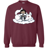 Sweatshirts Maroon / Small Cute Jon Snow and  Ghost Crewneck Sweatshirt