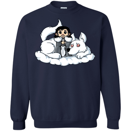 Sweatshirts Navy / Small Cute Jon Snow and  Ghost Crewneck Sweatshirt