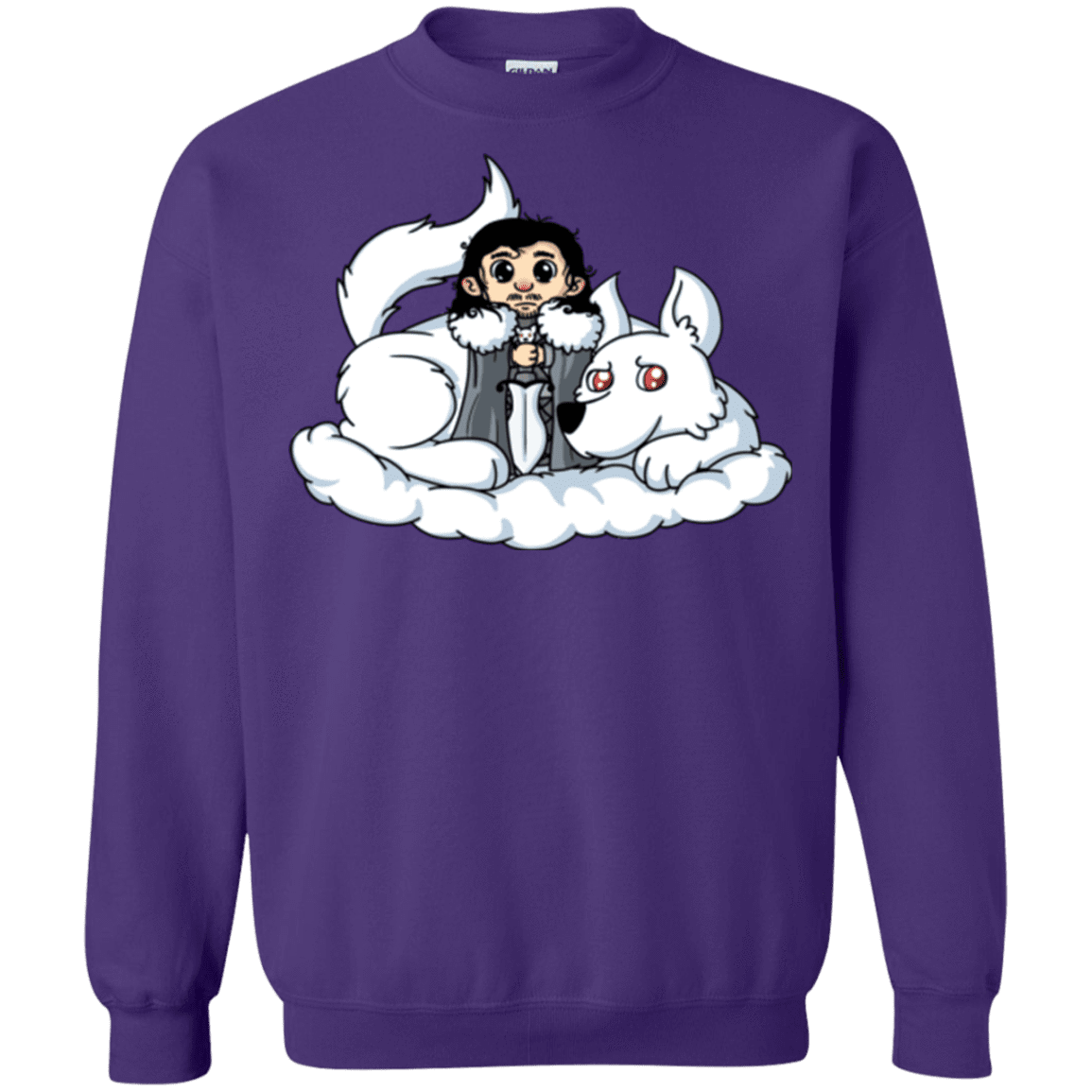 Sweatshirts Purple / Small Cute Jon Snow and  Ghost Crewneck Sweatshirt