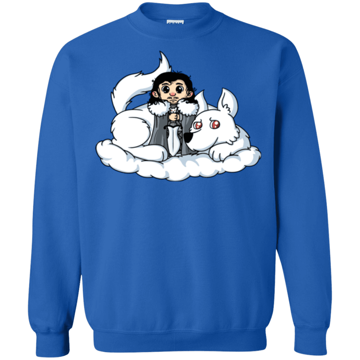 Sweatshirts Royal / Small Cute Jon Snow and  Ghost Crewneck Sweatshirt