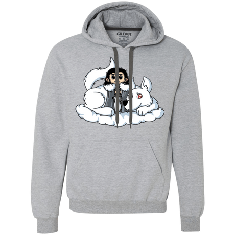 Sweatshirts Sport Grey / Small Cute Jon Snow and  Ghost Premium Fleece Hoodie