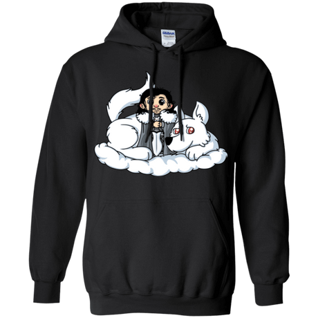 Sweatshirts Black / Small Cute Jon Snow and  Ghost Pullover Hoodie