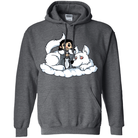 Sweatshirts Dark Heather / Small Cute Jon Snow and  Ghost Pullover Hoodie