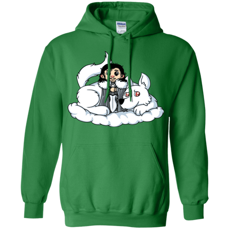 Sweatshirts Irish Green / Small Cute Jon Snow and  Ghost Pullover Hoodie