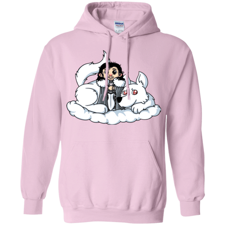 Sweatshirts Light Pink / Small Cute Jon Snow and  Ghost Pullover Hoodie