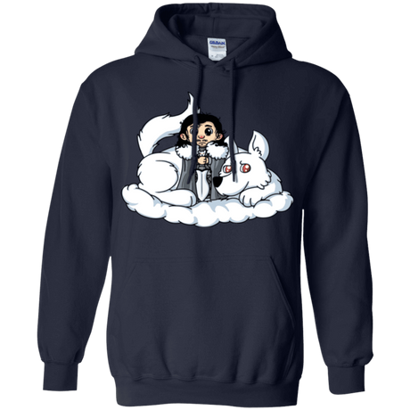 Sweatshirts Navy / Small Cute Jon Snow and  Ghost Pullover Hoodie