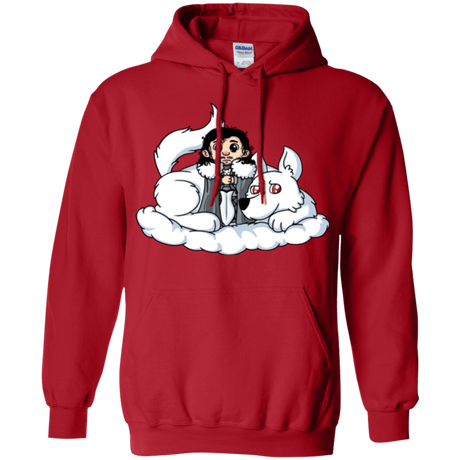 Sweatshirts Red / Small Cute Jon Snow and  Ghost Pullover Hoodie