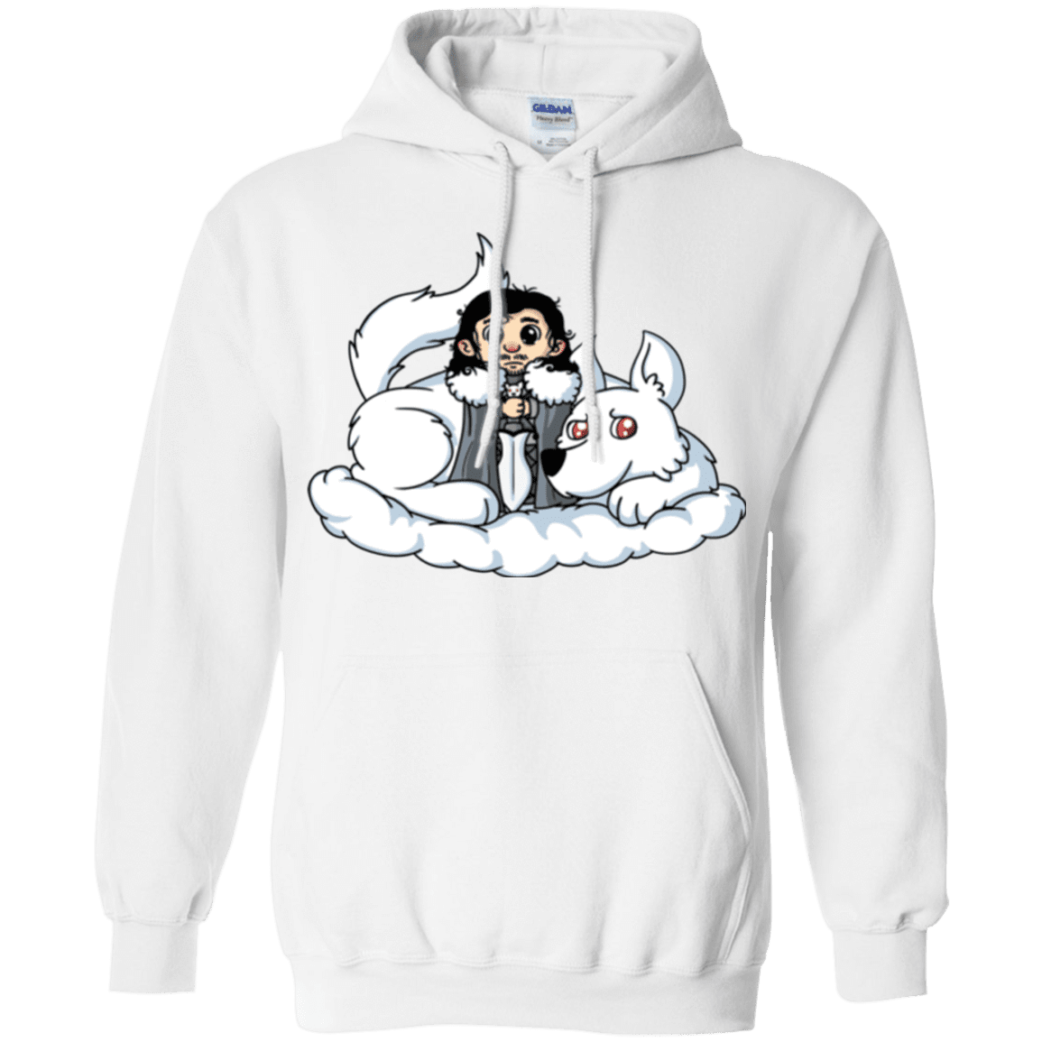 Sweatshirts White / Small Cute Jon Snow and  Ghost Pullover Hoodie