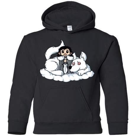 Sweatshirts Black / YS Cute Jon Snow and  Ghost Youth Hoodie