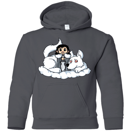 Sweatshirts Charcoal / YS Cute Jon Snow and  Ghost Youth Hoodie