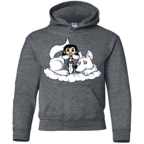 Sweatshirts Dark Heather / YS Cute Jon Snow and  Ghost Youth Hoodie