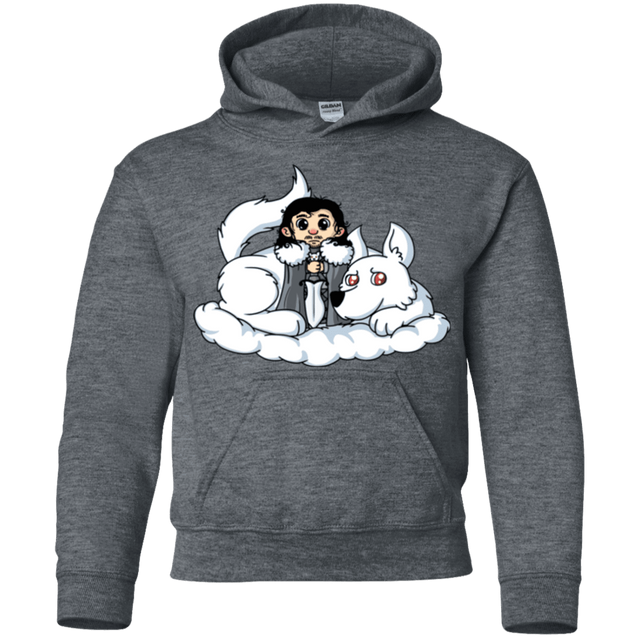 Sweatshirts Dark Heather / YS Cute Jon Snow and  Ghost Youth Hoodie
